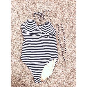 J. Crew One Piece Striped Swimsuit